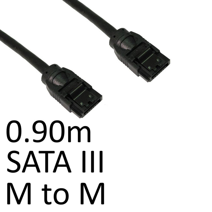 Locking SATA III (M) to Locking SATA III (M) 0.90m Black OEM Internal Data Cable-Data Cables-Gigante Computers