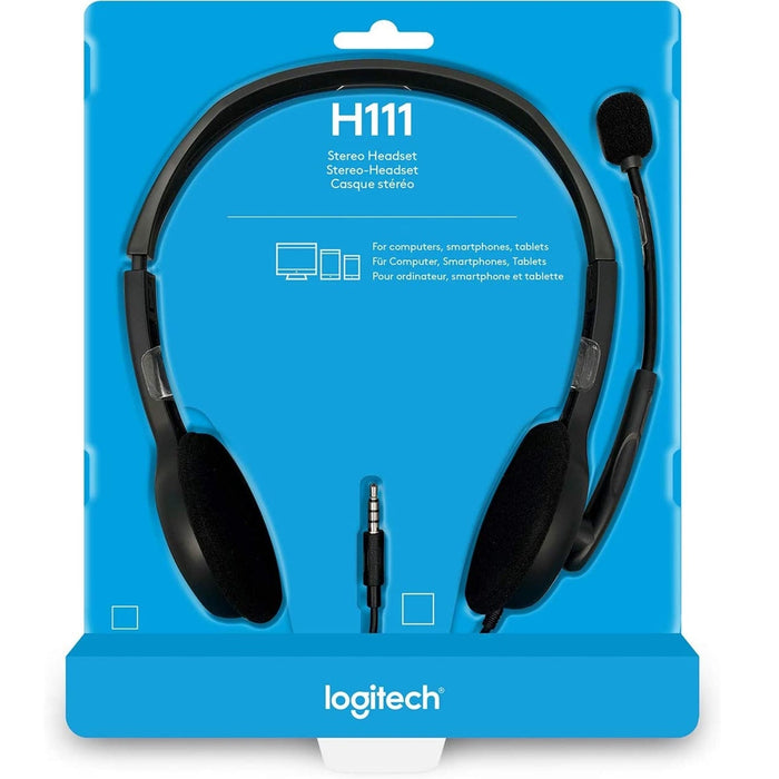 Logitech H111 Stereo 3.5mm multi-device headset-Speakers-Gigante Computers