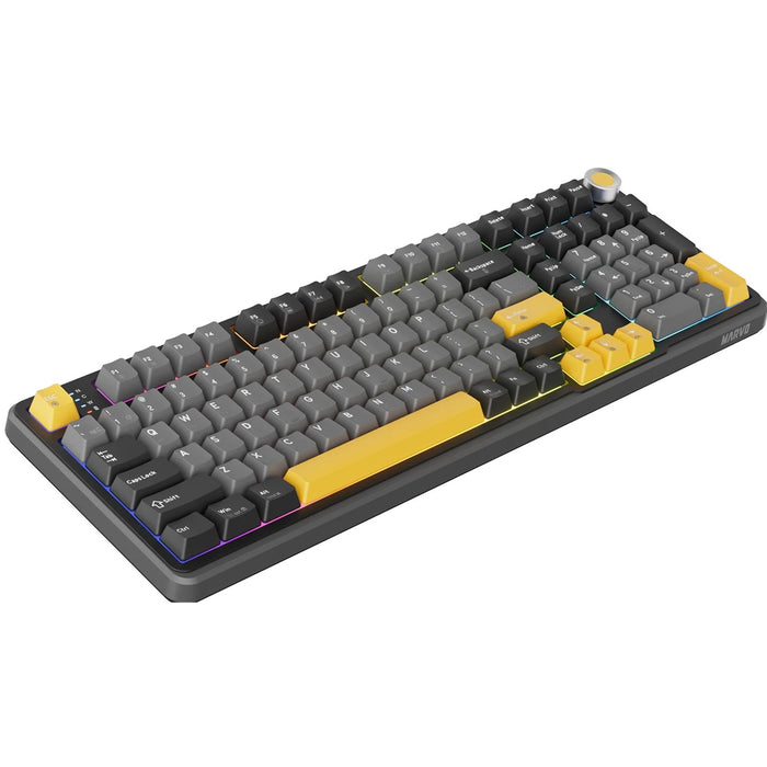 MARVO Titan 98 KG986W Wireless Mechanical Gaming Keyboard, Tri-Mode Connectivity, Wired, 2.4GHz & Bluetooth, Hot-Swappable Mechanical Switches, Vibrant RGB Backlighting, Full-Key Anti-Ghosting-Keyboard-Gigante Computers