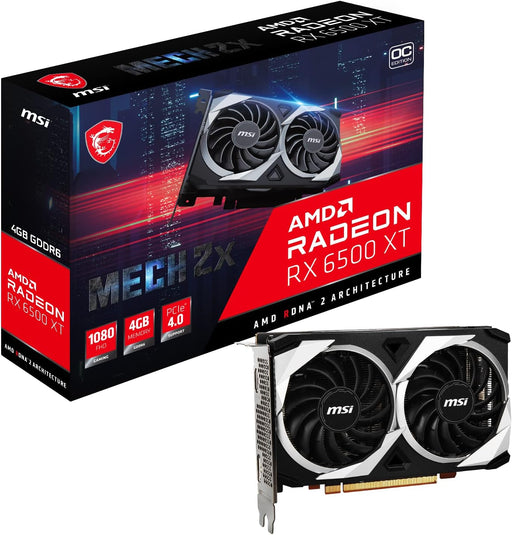 MSI Radeon RX 6500 XT MECH 2X 4G OC 4GB DDR6 Graphics Card - Refurbished-Graphics Cards-Gigante Computers