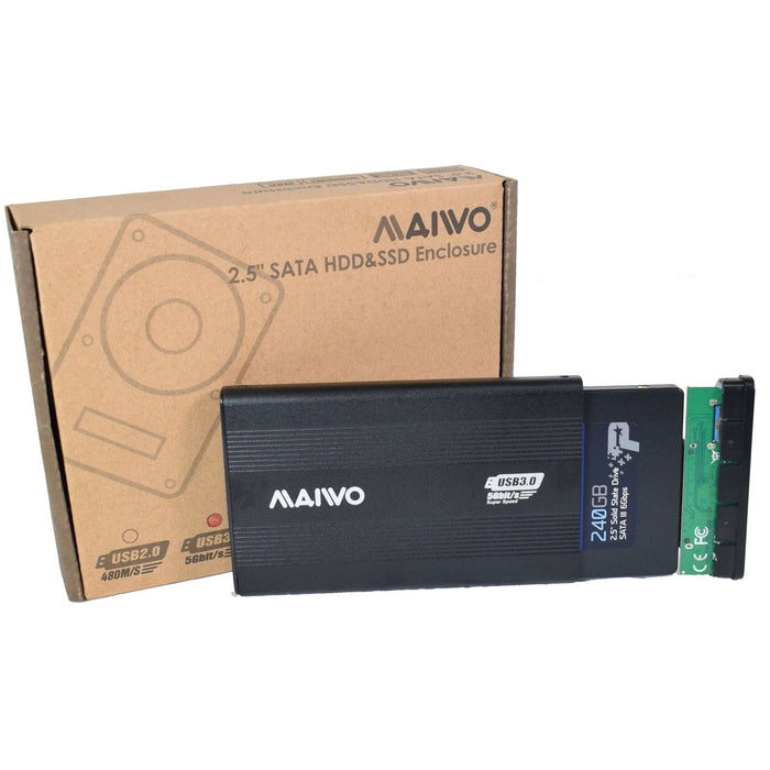 Maivo USB 3.0 2.5 External Hard Drive Enclosure - Black