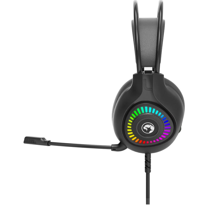 Marvo H8325 Akari 40 USB 2.0 Wired Gaming RGB Headset (Black)-Speakers-Gigante Computers