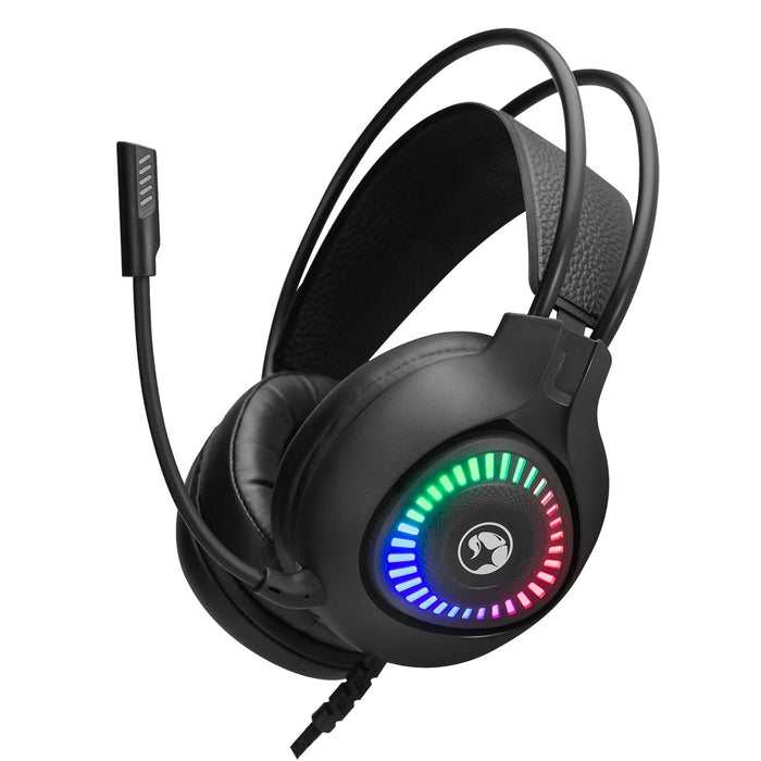 Marvo H8325 Akari 40 USB 2.0 Wired Gaming RGB Headset (Black)-Speakers-Gigante Computers