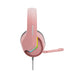 Marvo Scorpion H8618 Tactic 40 USB 2.0 Wired Gaming RGB Headset (Pink)-Speakers-Gigante Computers