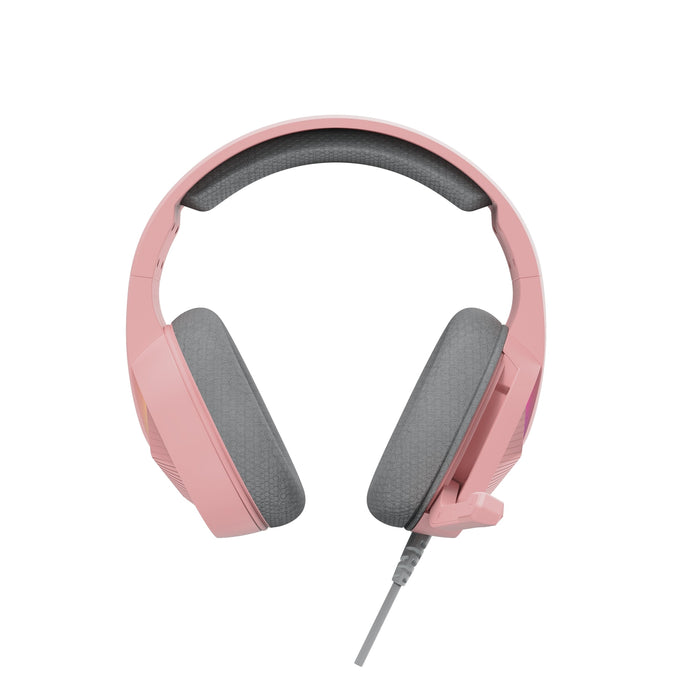 Marvo Scorpion H8618 Tactic 40 USB 2.0 Wired Gaming RGB Headset (Pink)-Speakers-Gigante Computers