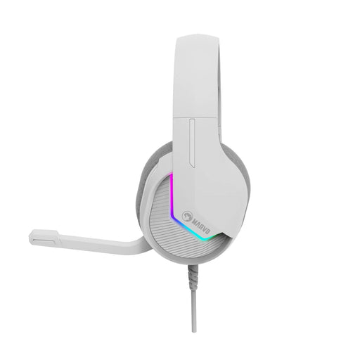 Marvo Scorpion H8618 Tactic 40 USB 2.0 Wired Gaming RGB Headset (White)-Speakers-Gigante Computers