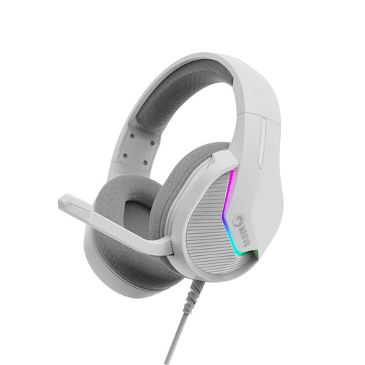 Marvo Scorpion H8618 Tactic 40 USB 2.0 Wired Gaming RGB Headset (White)-Speakers-Gigante Computers