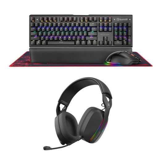Marvo Scorpion HG9086W Bluetooth and Wired Tri-Mode Connection RGB Stereo Gaming Headphones-Keyboard-Gigante Computers