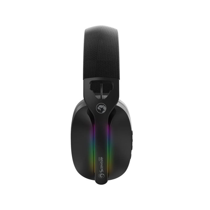 Marvo Scorpion HG9086W Gaming Headphones, Tri-Mode Connection, 2.4GHz Wireless, BT 5.3 or Wired, Sterio Sound, RGB - PC, Android, MAC OS, iOS, PS4, PS5 and Switch Compatible, 40mm Audio Drivers, Omnidirectional Mic-Speakers-Gigante Computers