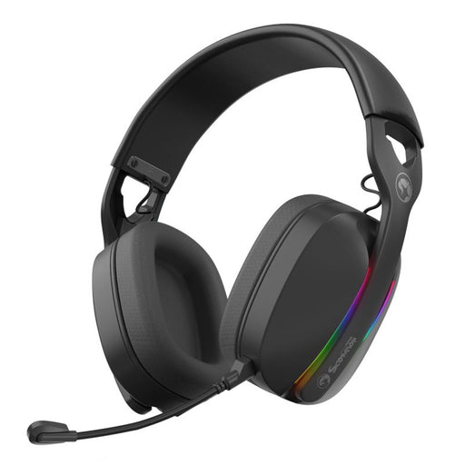 Marvo Scorpion HG9086W Gaming Headphones, Tri-Mode Connection, 2.4GHz Wireless, BT 5.3 or Wired, Sterio Sound, RGB - PC, Android, MAC OS, iOS, PS4, PS5 and Switch Compatible, 40mm Audio Drivers, Omnidirectional Mic-Speakers-Gigante Computers