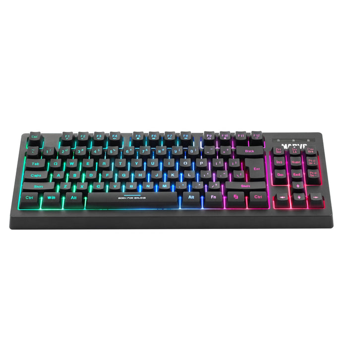 Marvo Scorpion K607 Gaming Keyboard, Multimedia, USB 2.0, Full Anti-ghosting, Ergonomic Compact Design with TKL Layour, 3 Coluor LED backlit with Adjustable Brightness, Black-Gigante Computers