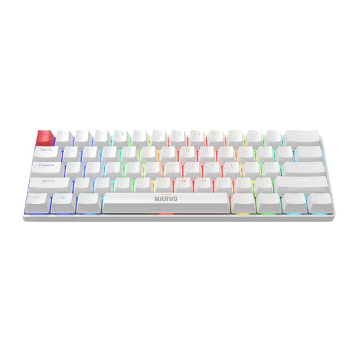 Marvo Scorpion KG933G Saber 61 Wired Mechanical RGB 60% UK Layout Gaming Keyboard (White)-Keyboard-Gigante Computers