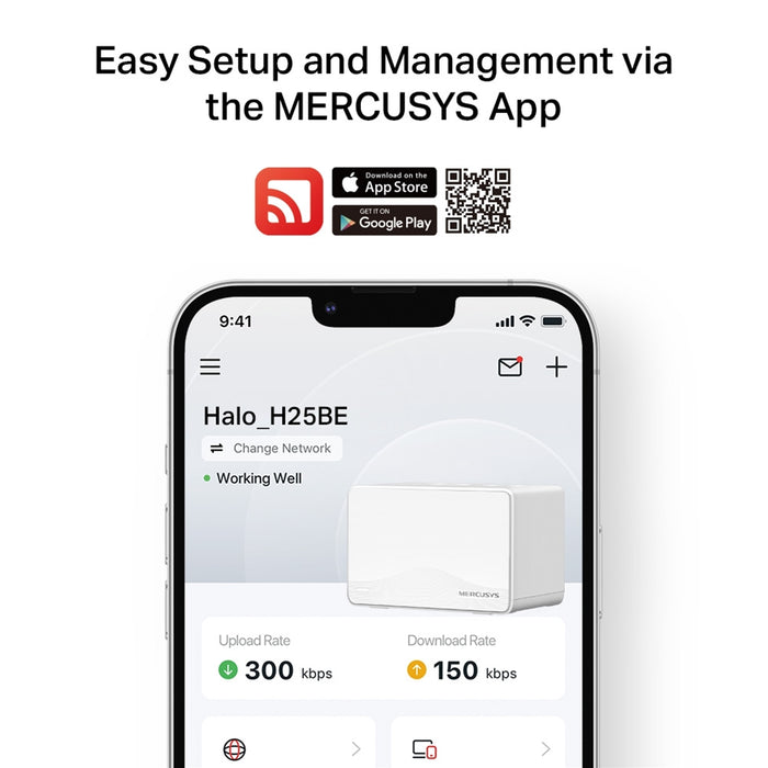 Mercusys Halo H25BE BE3600 Whole Home Mesh Wi-Fi 6 System (3 Pack)-Networking-Gigante Computers