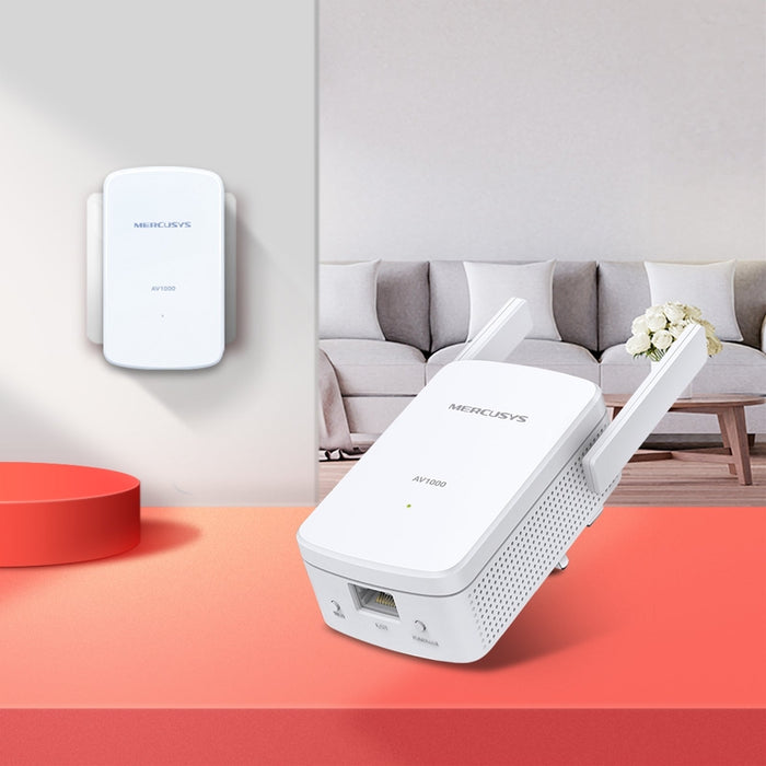 Mercusys (MP510 KIT) 300Mbps Wireless N Powerline Adapter Kit, AV2 1000, 1-Port-Powerline Adapters-Gigante Computers