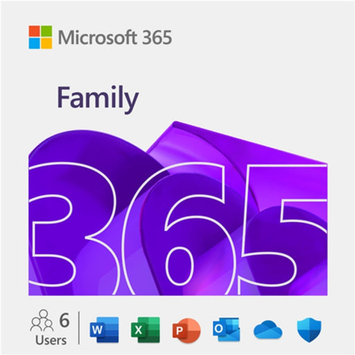 Microsoft 365 Family Medialess Latest Version - 1 Year Subscription 6 Users, up to 5 devices - Electronic Download ESD-Software-Gigante Computers