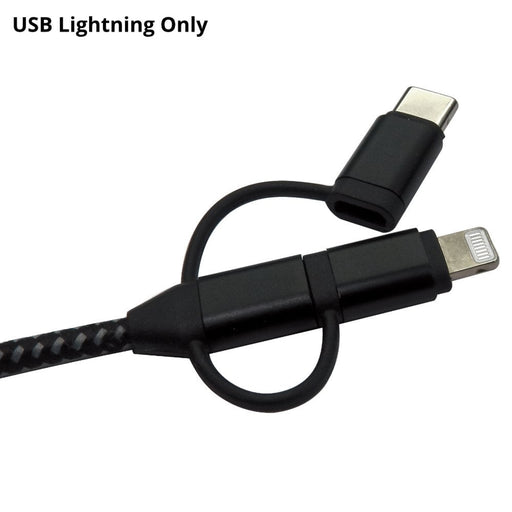 NEWlink 1.2m 3-in-1 USB Charging Cable, USB-A To USB Micro, USB-A To USB-C, USB-A to Lightning - Black-Cables-Gigante Computers