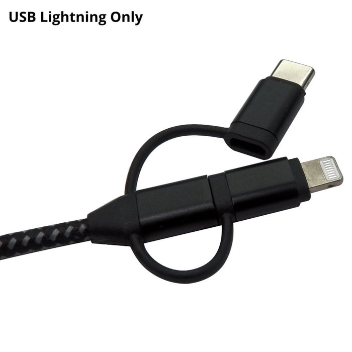 NEWlink 1.2m 3-in-1 USB Charging Cable, USB-A To USB Micro, USB-A To USB-C, USB-A to Lightning - Black-Cables-Gigante Computers