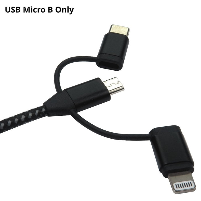 NEWlink 1.2m 3-in-1 USB Charging Cable, USB-A To USB Micro, USB-A To USB-C, USB-A to Lightning - Black-Cables-Gigante Computers