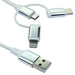 NEWlink 1.2m 3-in-1 USB Charging Cable, USB-A To USB Micro, USB-A To USB-C, USB-A to Lightning - White-Cables-Gigante Computers