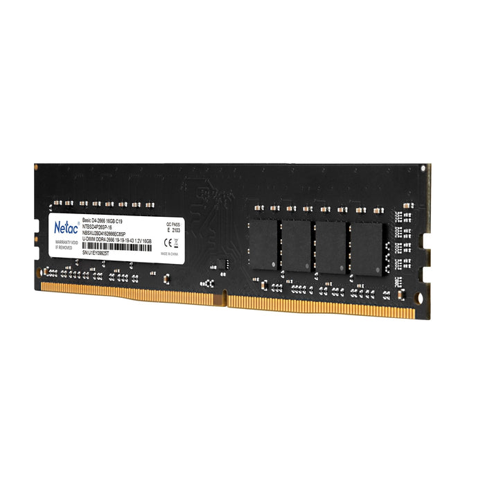 Netac NTBSD4P32SP-16 16GB DIMM System Memory, DDR4, 3200MHz, 1 x 16GB, 288 Pin, 1.35v, CL16-20-20-40-Memory-Gigante Computers