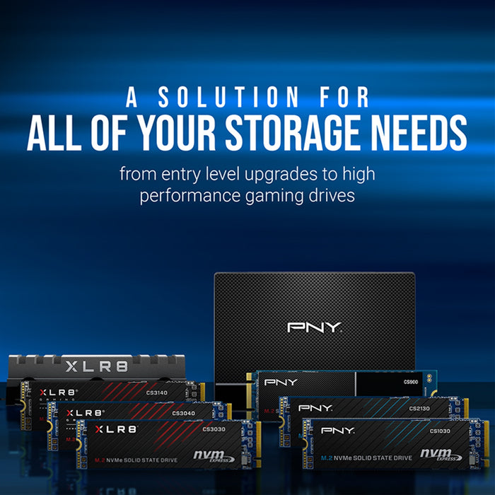 PNY (M280CS1030-500-RB) CS1030 M.2 NVMe 2TB SSD, PCIe Gen3 x4, Sequential Read of up to 2,000 MB/s and Write of up to 1,100 MB/s-Hard Drives-Gigante Computers