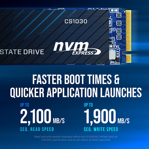 PNY (M280CS1030-500-RB) CS1030 M.2 NVMe 500GB SSD, PCIe Gen3 x4, Sequential Read of up to 2,000 MB/s and Write of up to 1,100 MB/s-Hard Drives-Gigante Computers