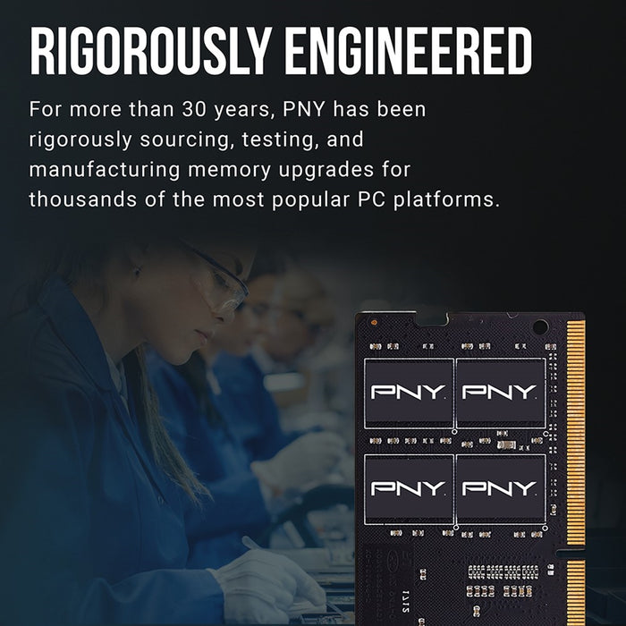 PNY (MN16GBSD43200-SI) 16GB, PERFORMANCE DDR4 3200MHz, SODIMM Notebook Memory, CL22, Single channel-Memory-Gigante Computers
