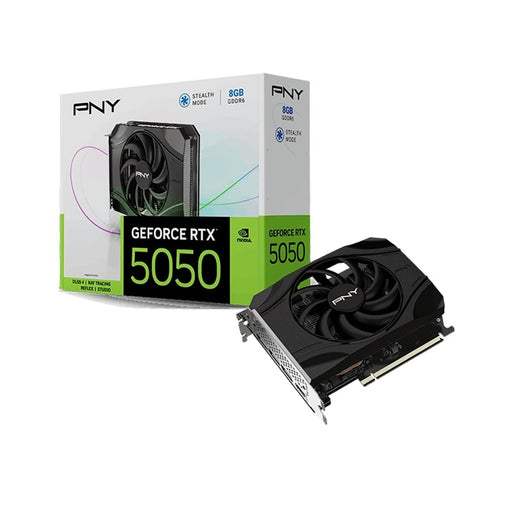 PNY NVIDIA GeForce RTX 5050 8GB GDDR6 Graphics Card, 2560 CUDACores, 2317 MHz Core Clock, Single Fan, 3x DisplayPorts / 1x HDMI Port-Graphics Cards-Gigante Computers