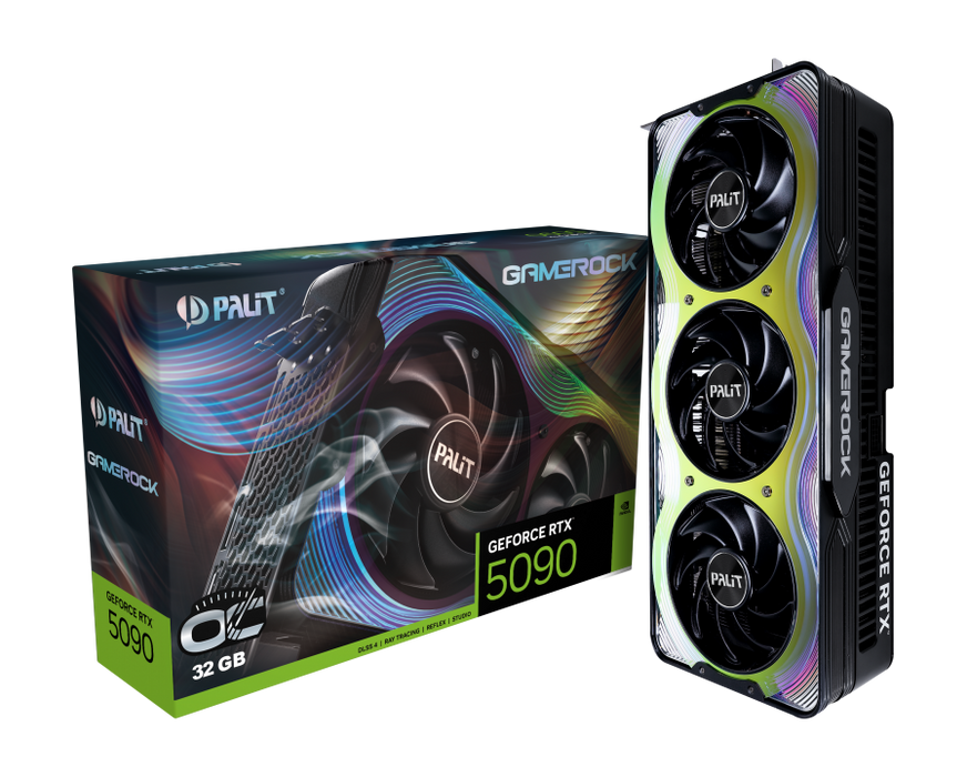 Palit RTX5090 GameRock OC 32GB DDR7 PCIe 5 RGB Overclocked Graphics Card-Graphics Cards-Gigante Computers