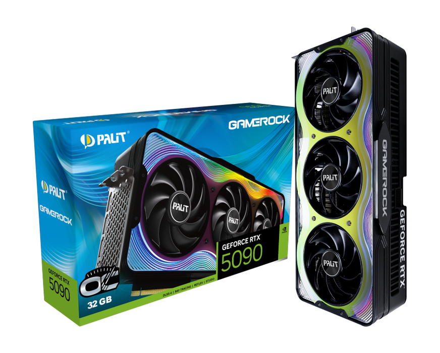 Palit RTX5090 GameRock OC 32GB DDR7 PCIe 5 RGB Overclocked Graphics Card-Graphics Cards-Gigante Computers