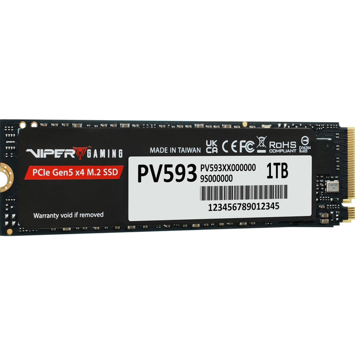 Partiot PV593 (PV593P1TBM28H) 1TB NVMe SSD, M.2 Interface, PCIe Gen5 x4, 2280, Read/Write up to 14,000 / 13,000 MB/s, 5 Year Warranty-Hard Drives-Gigante Computers