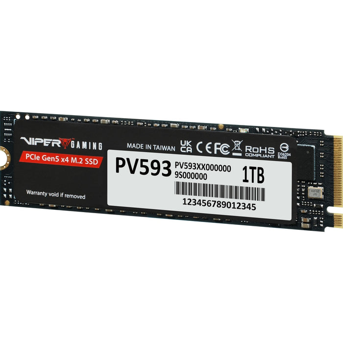 Partiot PV593 (PV593P1TBM28H) 1TB NVMe SSD, M.2 Interface, PCIe Gen5 x4, 2280, Read/Write up to 14,000 / 13,000 MB/s, 5 Year Warranty-Hard Drives-Gigante Computers