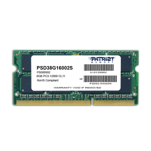 Patriot Signature Line 8GB No Heatsink (1 x 8GB) DDR3 1600MHz SODIMM System Memory-System Memory-Gigante Computers