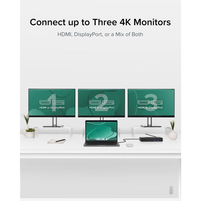 Plugable UD-6950PDZ USB-C Triple Monitor 4K 60W USB-C PD Docking Station-Laptop Docks-Gigante Computers