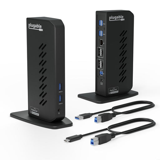 Plugable UD-6950Z Universal Dual Monitor 4K USB-A/USB-C DisplayLink Certified Docking Station-Laptop Docks-Gigante Computers