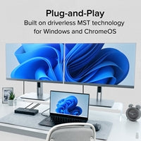 Plugable UD-MSTH2 USB-C Dual HDMI 4K 65W USB-C PD Driverless Docking Station-Laptop Docks-Gigante Computers