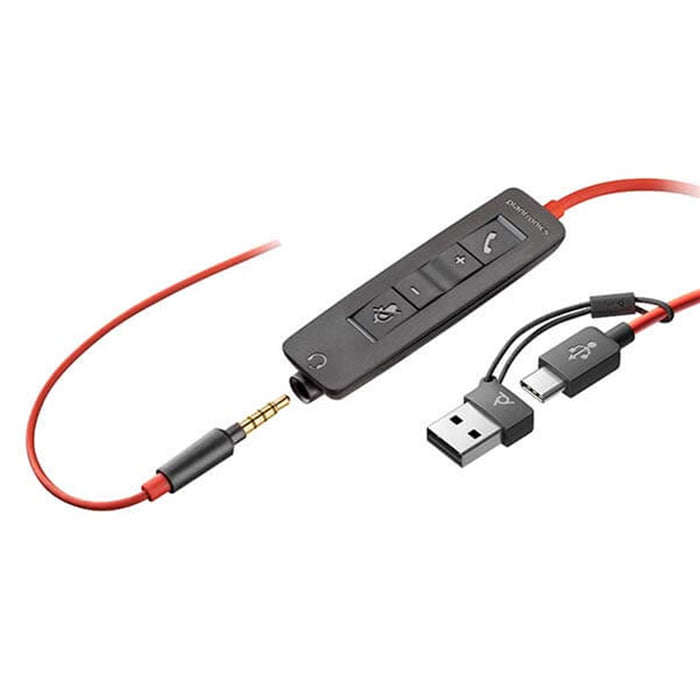 Poly Blackwire 3225 Stereo USB-C Headset +3.5mm Plug USB-C/A Adapter Bulk Pack-Speakers-Gigante Computers