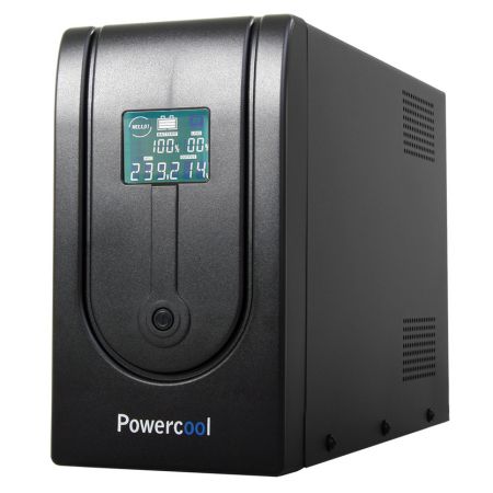 Powercool 1500VA Smart UPS, 900W, LCD Display, 3 x UK Plug, 2 x RJ45, 3 x IEC, USB-UPS-Gigante Computers
