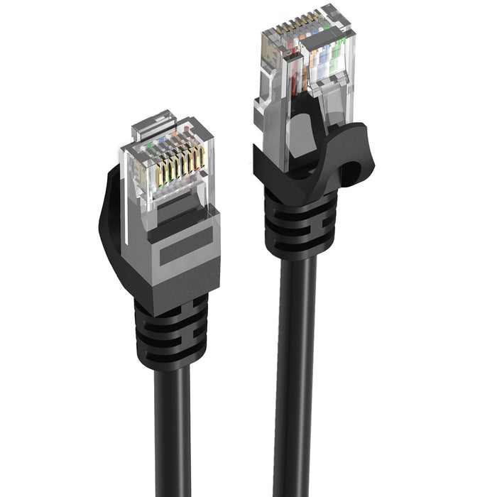 Prevo CAT6-BLK-2M Network Cable, RJ45 (M) to RJ45 (M), CAT6, 2m, Black, Oxygen Free Copper Core, Sturdy PVC Outer Sleeve & Clip Protector, Retail Box Packaging-Network Cables-Gigante Computers