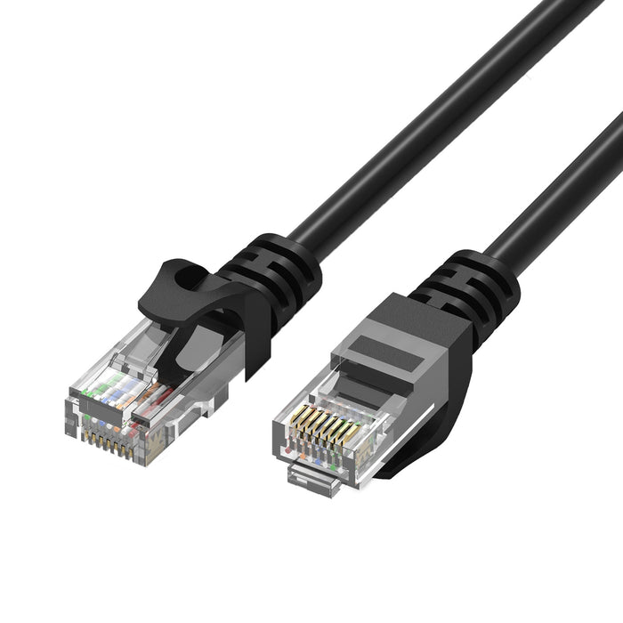 Prevo CAT6-BLK-5M Network Cable, RJ45 (M) to RJ45 (M), CAT6, 5m, Black, Oxygen Free Copper Core, Sturdy PVC Outer Sleeve & Clip Protector, Retail Box Packaging-Network Cables-Gigante Computers