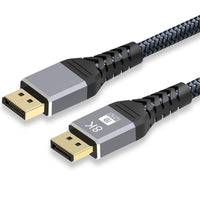 Prevo DP14-2M DisplayPort Cable, DisplayPort 1.4 (M) to DisplayPort 1.4 (M), 2m, Black & Grey, Supports Displays up to 8K@60Hz, Robust Braided Cable, Gold-Plated Connectors, Superior Design & Performance, Retail Box Packaging-Cables-Gigante Computers