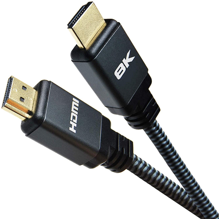 Prevo HDMI-2.1-2M HDMI Cable, HDMI 2.1 (M) to HDMI 2.1 (M), 3m, Black & Grey, Supports Displays up to 8K@60Hz, 99.9% Oxygen-Free Copper with Gold-Plated Connectors, Superior Design & Performance, Retail Box Packaging-Cables-Gigante Computers