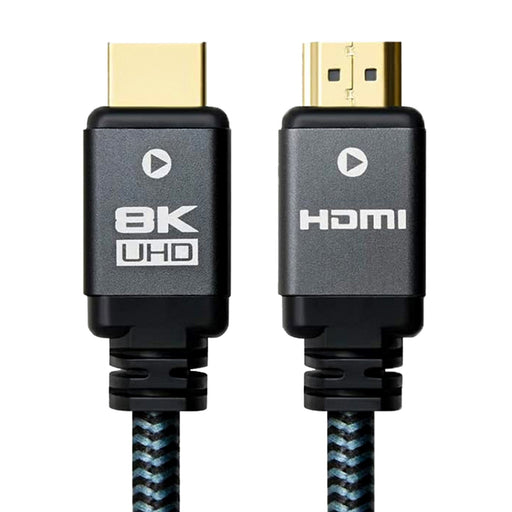 Prevo HDMI-2.1-3M HDMI Cable, HDMI 2.1 (M) to HDMI 2.1 (M), 3m, Black & Grey, Supports Displays up to 8K@60Hz, 99.9% Oxygen-Free Copper with Gold-Plated Connectors, Superior Design & Performance, Retail Box Packaging-Cables-Gigante Computers