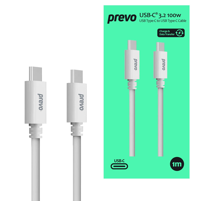 Prevo USB 3.2 100W C to C cable 1m-Cables-Gigante Computers