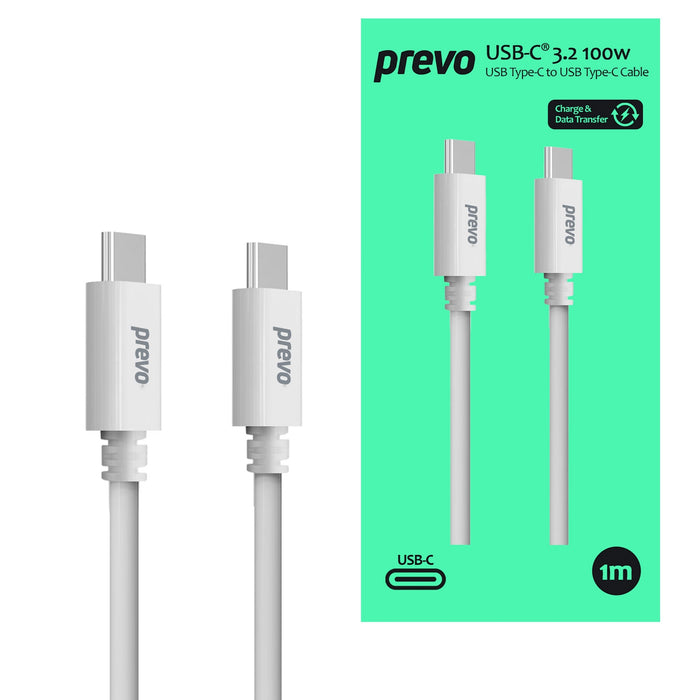 Prevo USB 3.2 100W C to C cable 1m-Data Cables-Gigante Computers