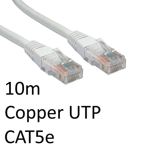 RJ45 (M) to RJ45 (M) CAT5e 10m White OEM Moulded Boot Copper UTP Network Cable-Cables-Gigante Computers