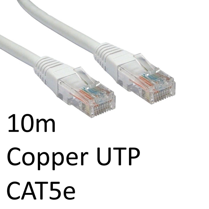 RJ45 (M) to RJ45 (M) CAT5e 10m White OEM Moulded Boot Copper UTP Network Cable-Network Cables-Gigante Computers