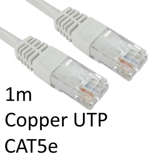 RJ45 (M) to RJ45 (M) CAT5e 1m White OEM Moulded Boot Copper UTP Network Cable-Cables-Gigante Computers