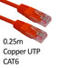 RJ45 (M) to RJ45 (M) CAT6 0.25m Red OEM Moulded Boot Copper UTP Network Cable-Cables-Gigante Computers