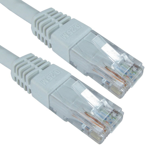 RJ45 (M) to RJ45 (M) CAT6 0.25m White OEM Moulded Boot Copper UTP Network Cable-Cables-Gigante Computers
